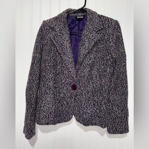 Vintage Star City Women's Purple Tweed Blazer| Size Medium